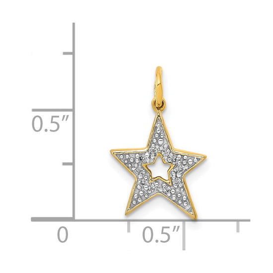 14k 1/20 carat Diamond Star Charm
