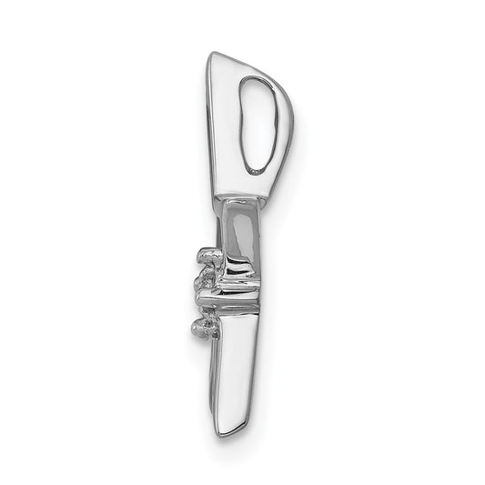 14k White Gold Diamond Star Chain Slide