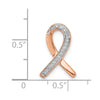 14k Rose Gold Diamond Awareness Ribbon Chain Slide