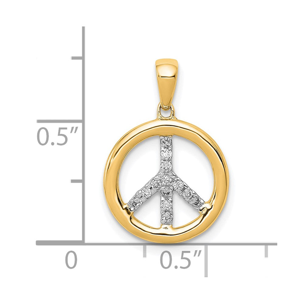 Gold Polished Peace Sign Pendants