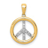 Gold Polished Peace Sign Pendants