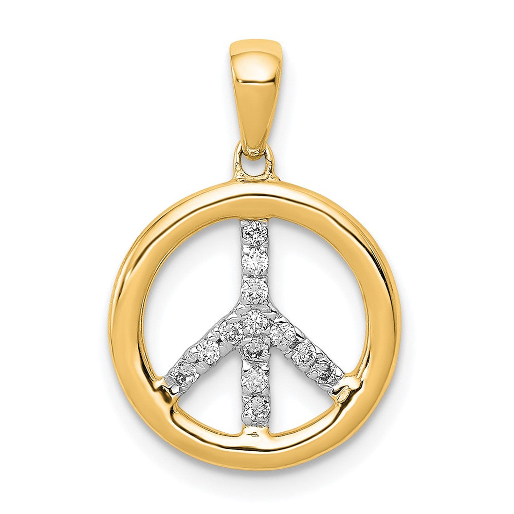 Gold Polished Peace Sign Pendants