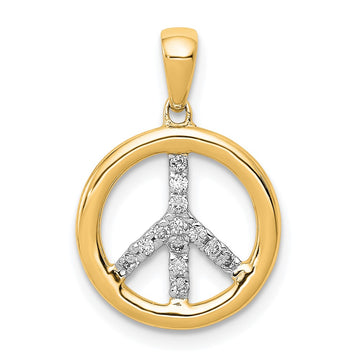 Gold Polished Peace Sign Pendants