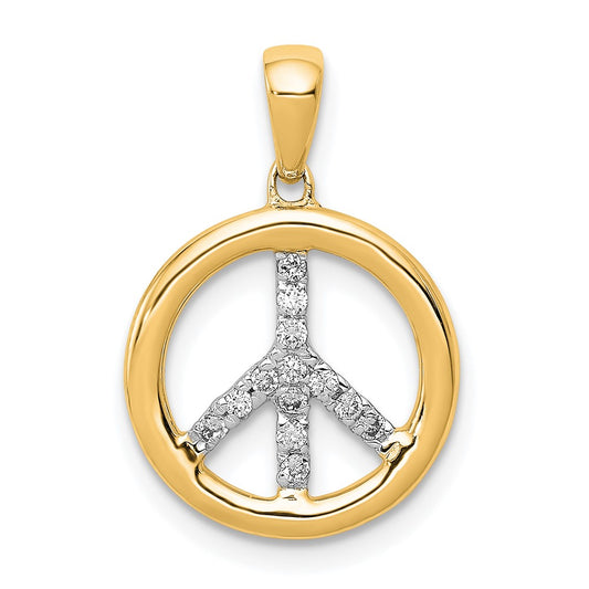 Gold Polished Peace Sign Pendants