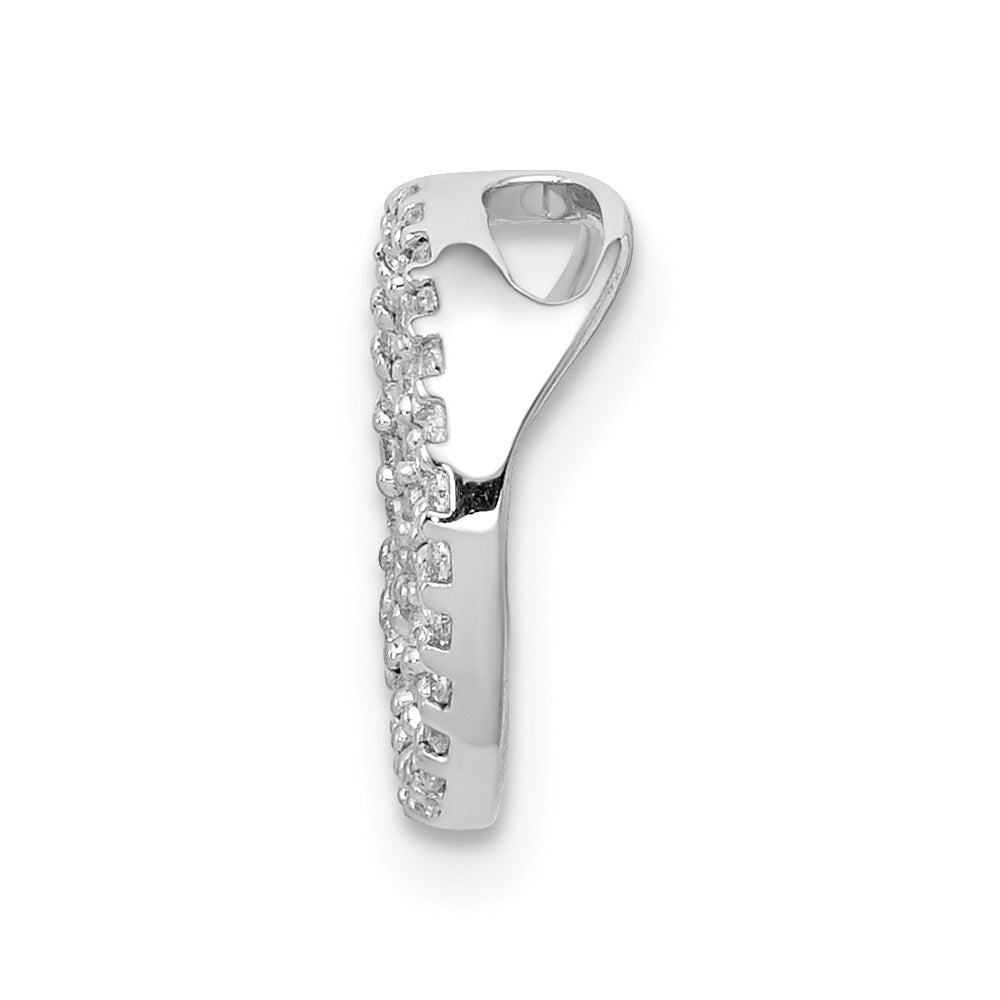14k White Gold 1/6 carat Diamond Peace Sign Chain Slide