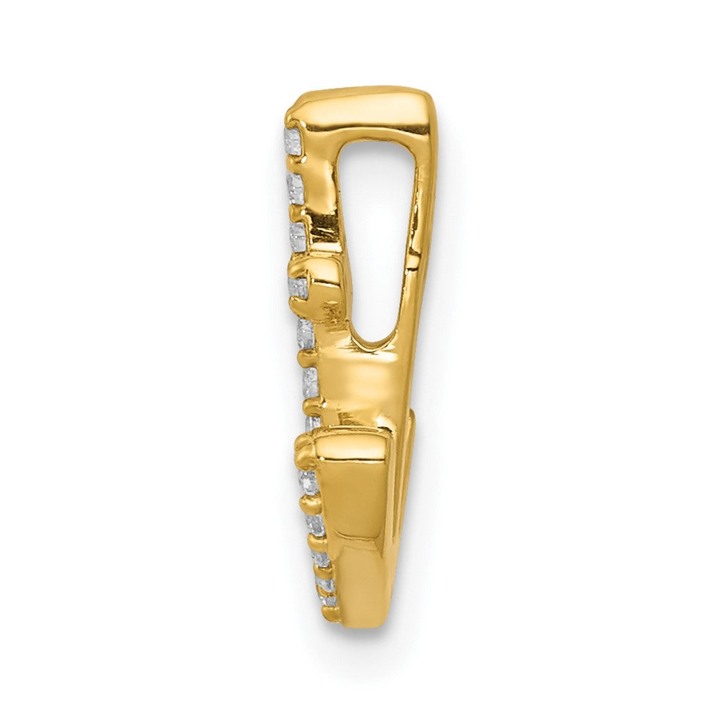 14k White Gold 1/10 carat Diamond Anchor Chain Slide
