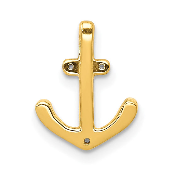 14k White Gold 1/10 carat Diamond Anchor Chain Slide