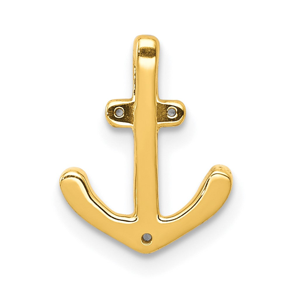 14k White Gold 1/10 carat Diamond Anchor Chain Slide