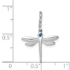 14k White Gold Blue and White Diamond Dragonfly Pendant