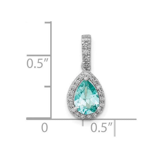 Gold Diamond and Gemstone Pear Pendant