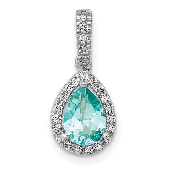 Gold Diamond and Gemstone Pear Pendant