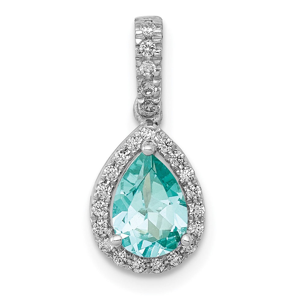 Gold Diamond and Gemstone Pear Pendant