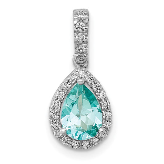 Gold Diamond and Gemstone Pear Pendant