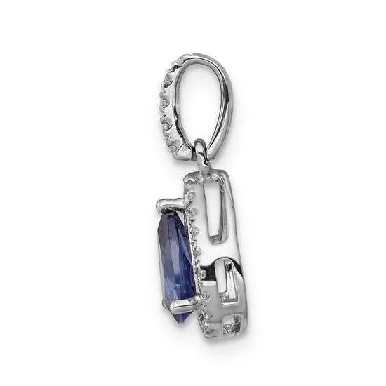 Gold Diamond and Gemstone Pear Pendant