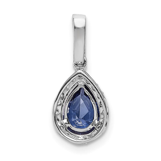 Gold Diamond and Gemstone Pear Pendant