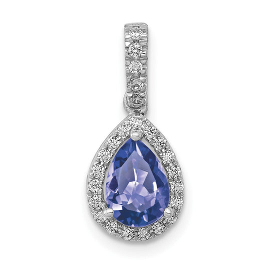 Gold Diamond and Gemstone Pear Pendant
