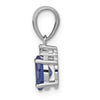 14k White Gold .75 Oval Tanzanite and Diamond Pendant