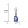 14k White Gold .75 Oval Tanzanite and Diamond Pendant