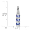 14k White Gold .60 Tanzanite and Diamond 3-Stone Slide Fits up to 2mm Regular/3mm Fancy or Reversible Omega