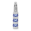 14k White Gold .60 Tanzanite and Diamond 3-Stone Slide Fits up to 2mm Regular/3mm Fancy or Reversible Omega