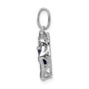 14k White Gold .62 Oval Tanzanite and Diamond Dangle Pendant