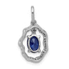14k White Gold .62 Oval Tanzanite and Diamond Dangle Pendant