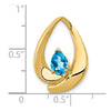 14k 7x5mm Pear Blue Topaz Slide Fits up to 8mm Regular/Fancy/Reversible Omega