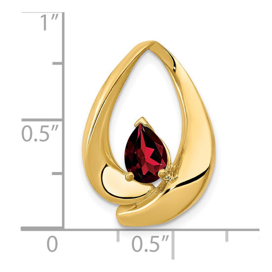 14k 7x5mm Pear Garnet Slide Fits up to 8mm Regular/Fancy/Reversible Omega