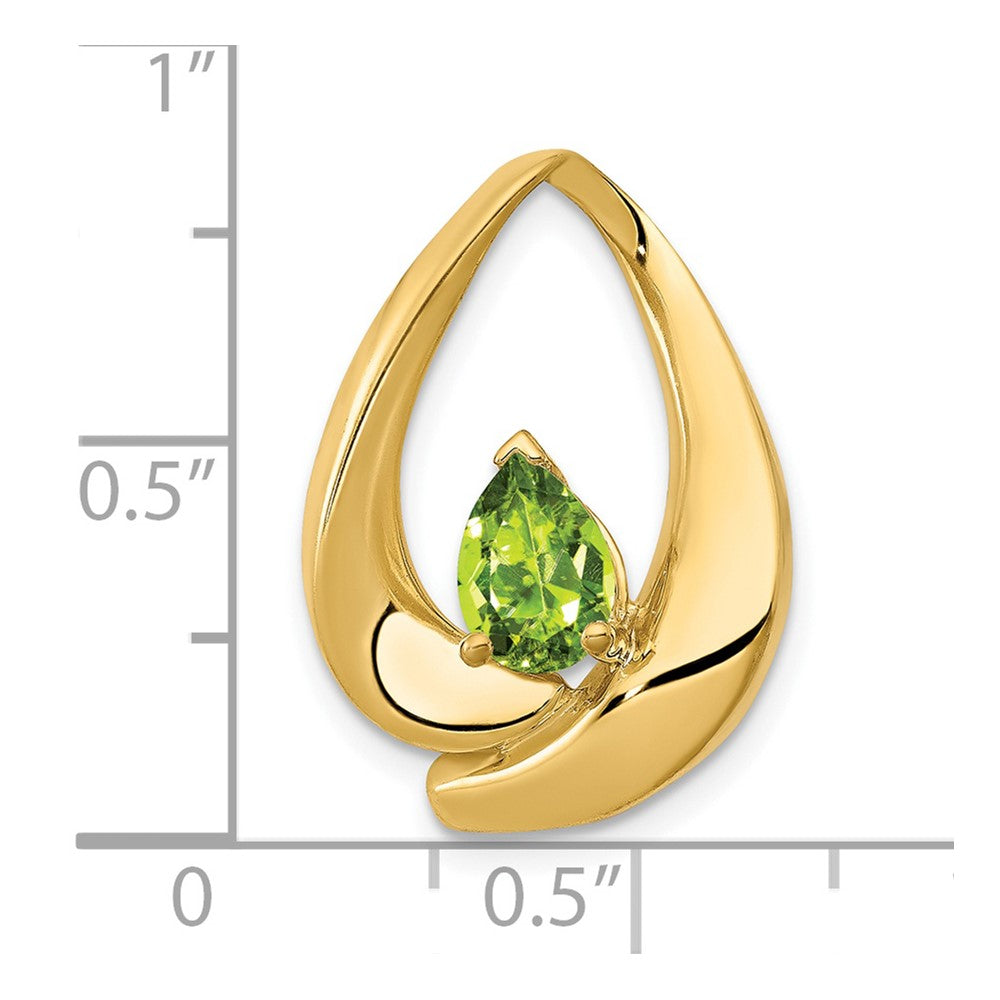 14k 7x5mm Pear Peridot Slide Fits up to 8mm Regular/Fancy/Reversible Omega