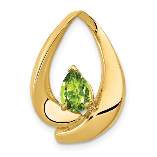 14k 7x5mm Pear Peridot Slide Fits up to 8mm Regular/Fancy/Reversible Omega