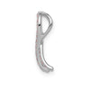 14k White Gold Pink Sapphire Awareness Ribbon Pendant