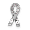 14k White Gold Pink Sapphire Awareness Ribbon Pendant