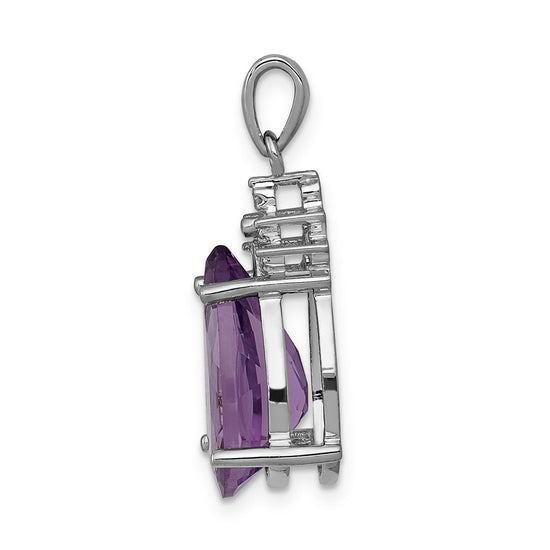 Pear Gemstone & Diamond Pendants