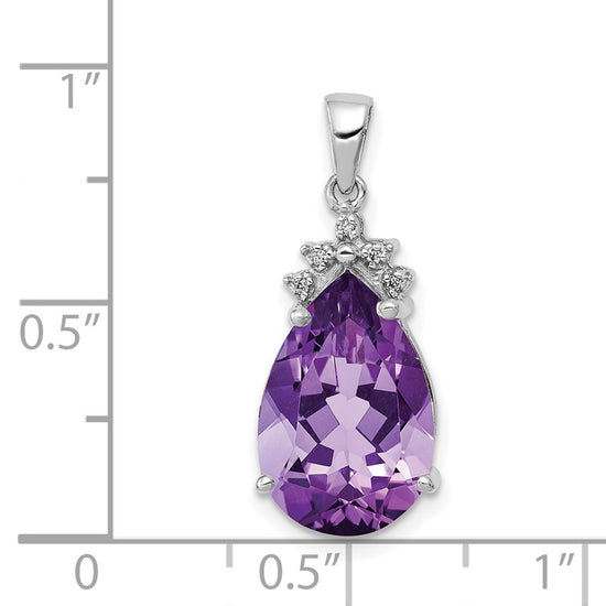 Pear Gemstone & Diamond Pendants
