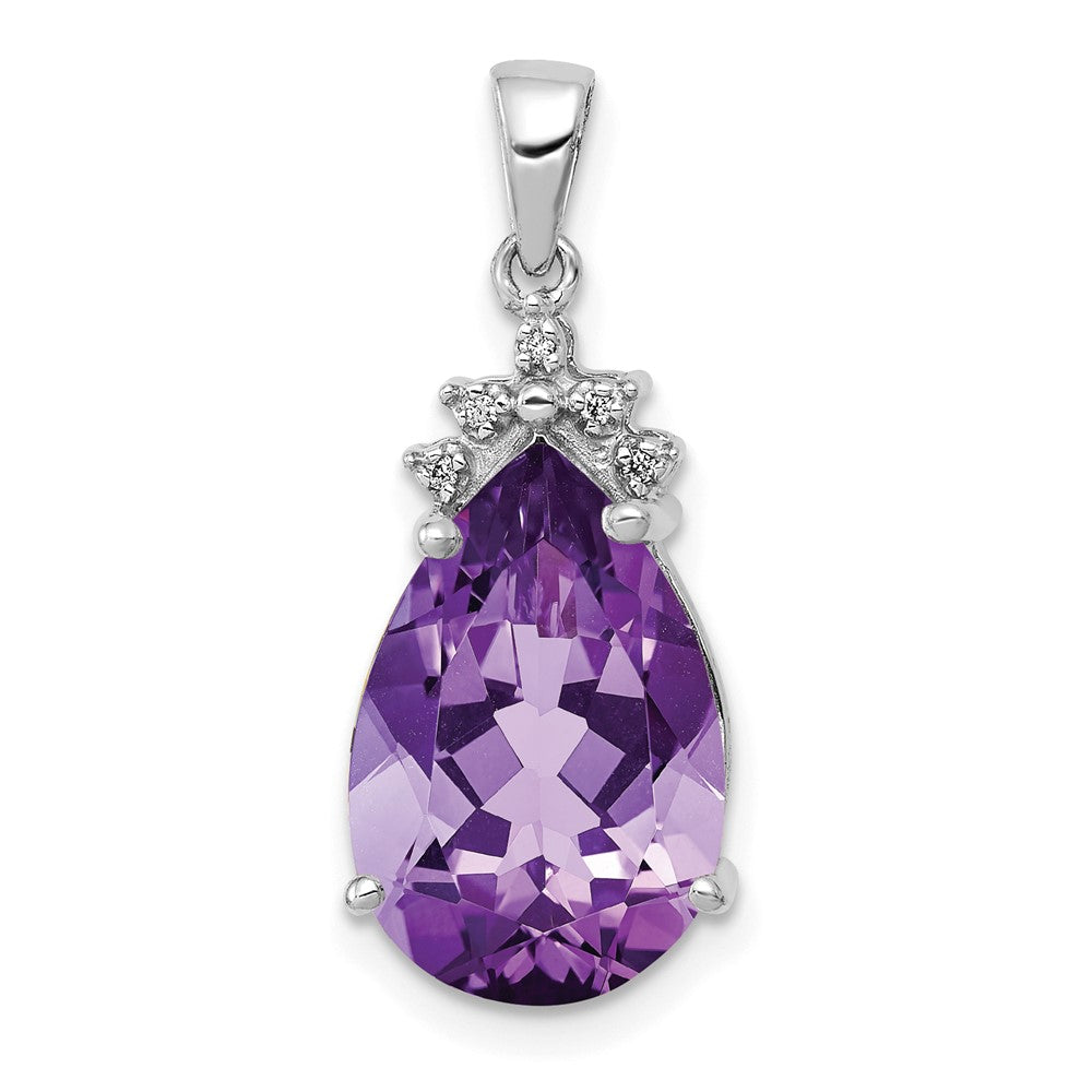 Pear Gemstone & Diamond Pendants