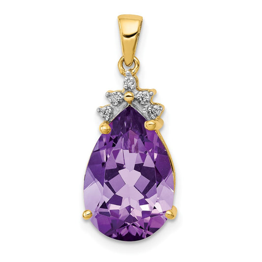 Pear Gemstone & Diamond Pendants