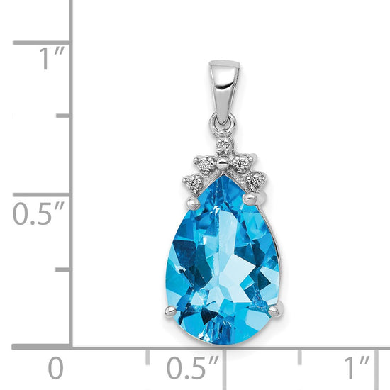 Pear Gemstone & Diamond Pendants