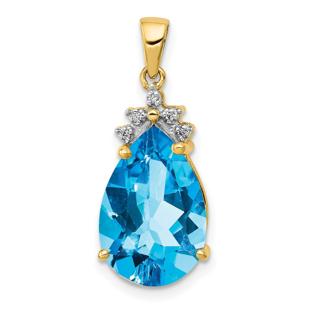 Pear Gemstone & Diamond Pendants