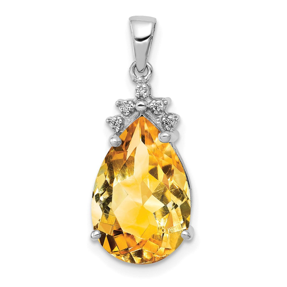 Pear Gemstone & Diamond Pendants