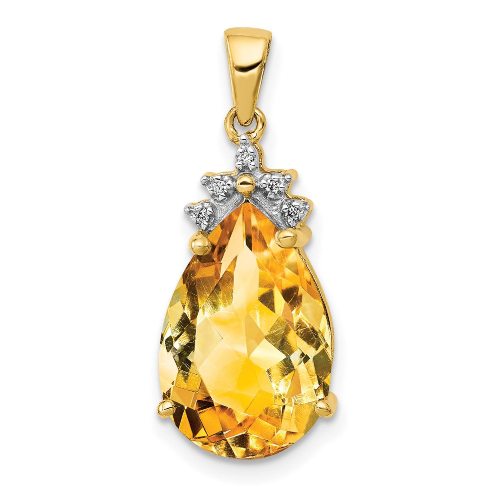 Pear Gemstone & Diamond Pendants