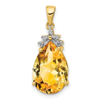 Pear Gemstone & Diamond Pendants