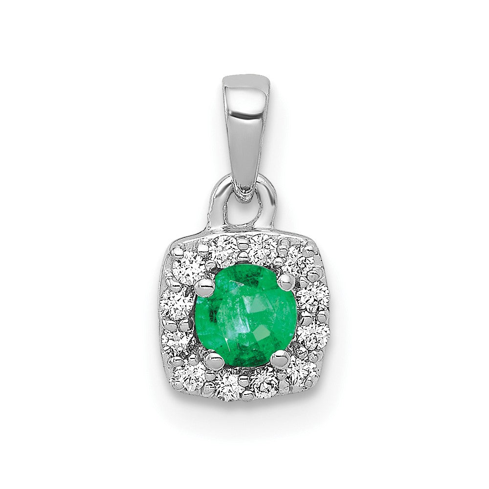 Gemstone and Diamond Square Halo Pendants