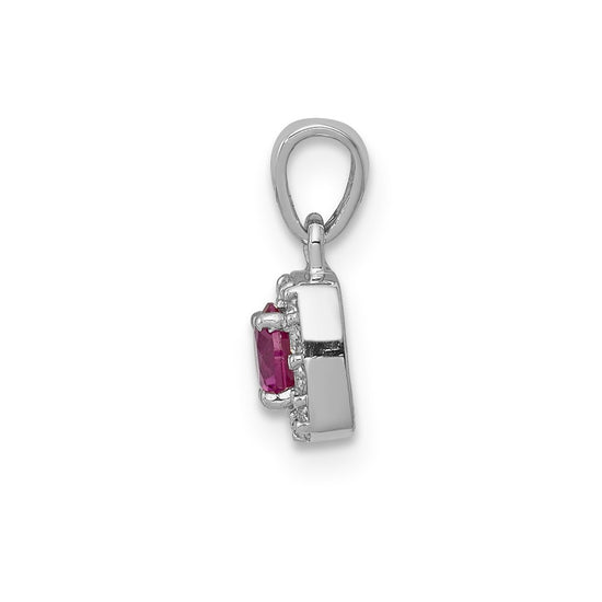 Gemstone and Diamond Square Halo Pendants