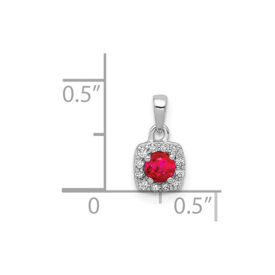 Gemstone and Diamond Square Halo Pendants
