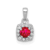 Gemstone and Diamond Square Halo Pendants