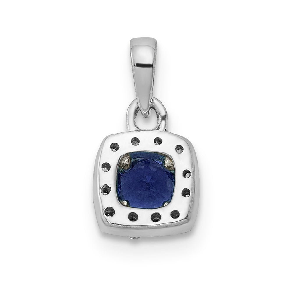Gemstone and Diamond Square Halo Pendants