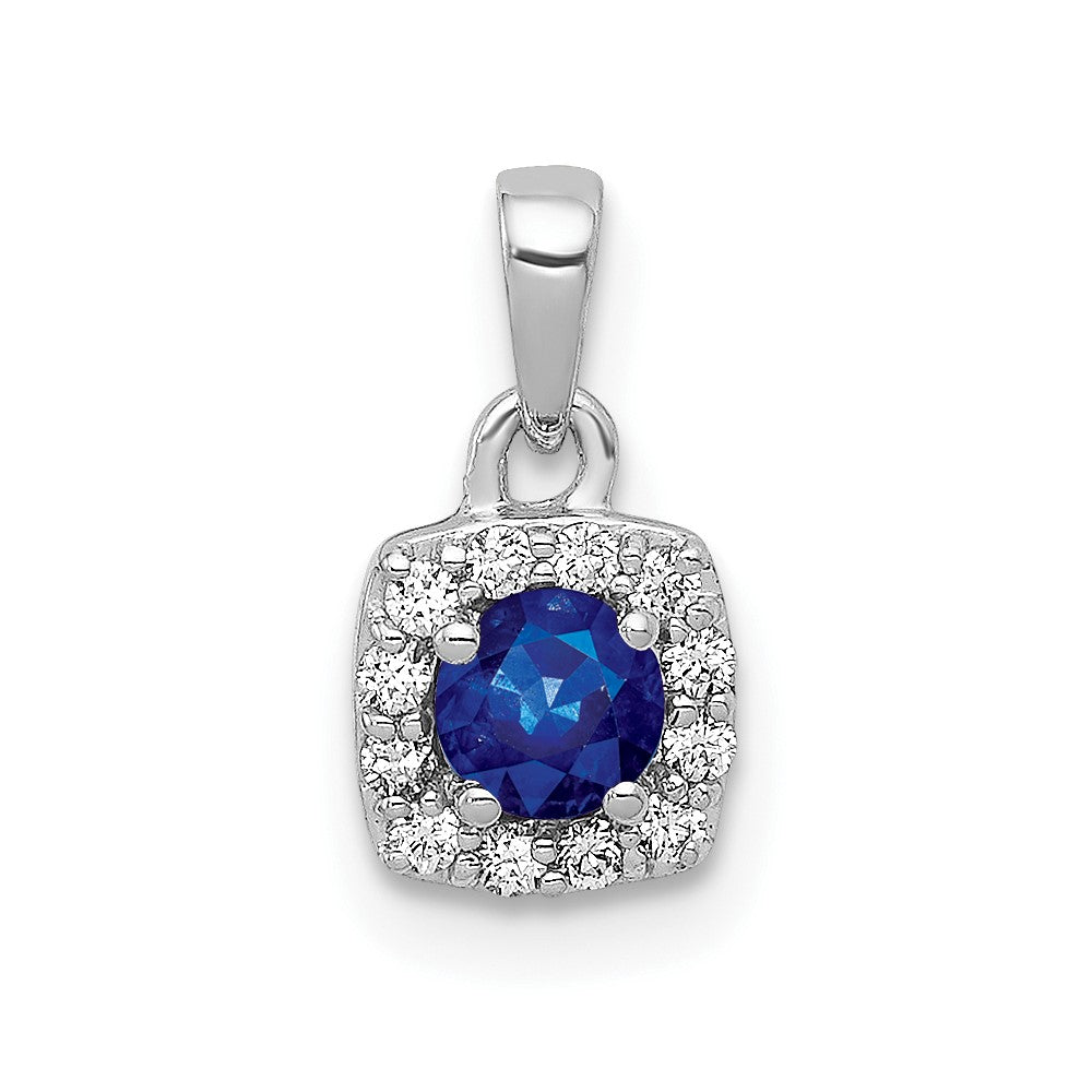Gemstone and Diamond Square Halo Pendants