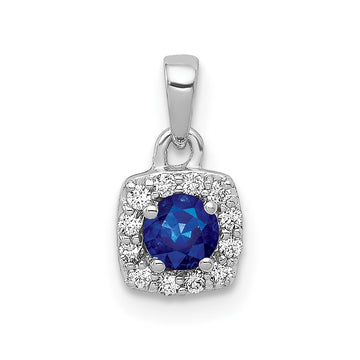 Gemstone and Diamond Square Halo Pendants