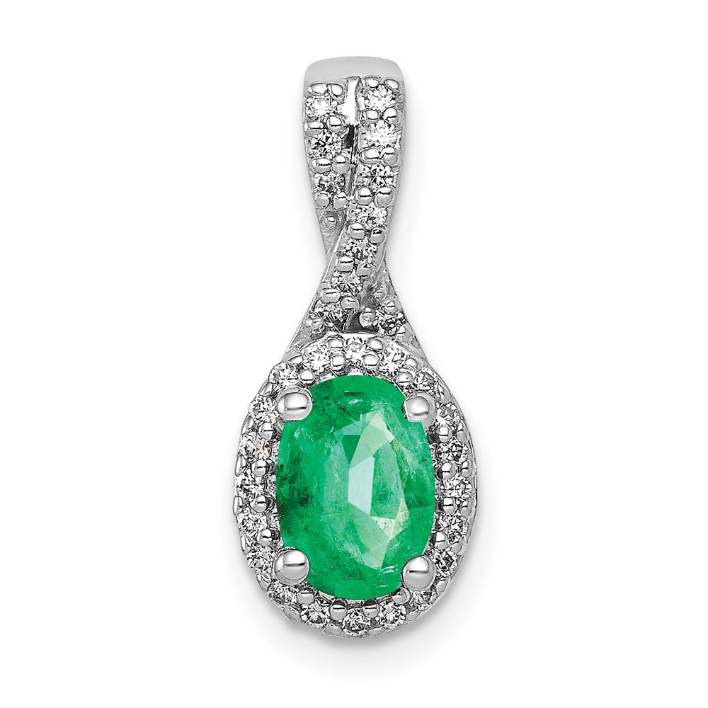 Oval Gemstone and Diamond Halo Pendants
