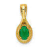 14k Diamond and Oval Emerald Halo Pendant